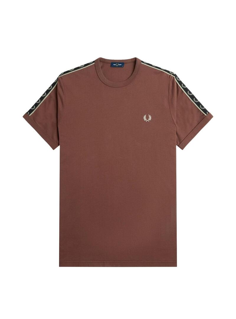 Fred Perry Ringer Camiseta Hombre Cinta Marrón