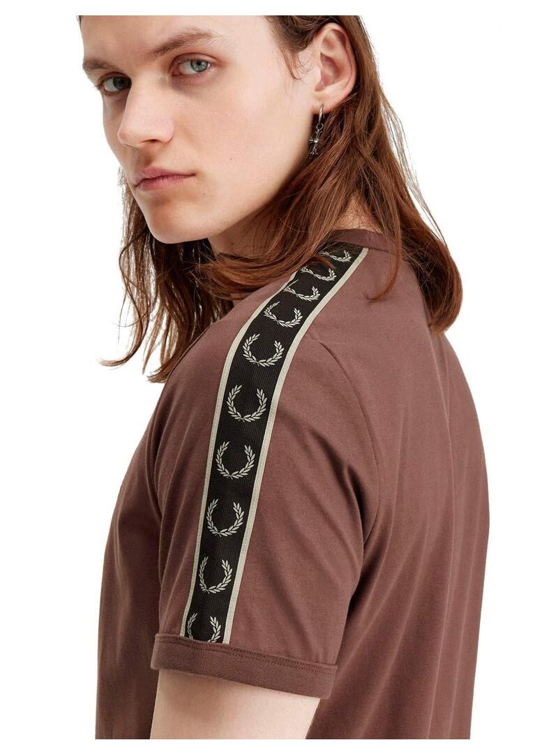 Fred Perry Ringer Camiseta Hombre Cinta Marrón