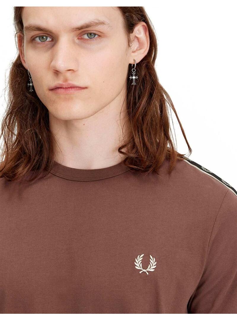 Fred Perry Ringer Camiseta Hombre Cinta Marrón