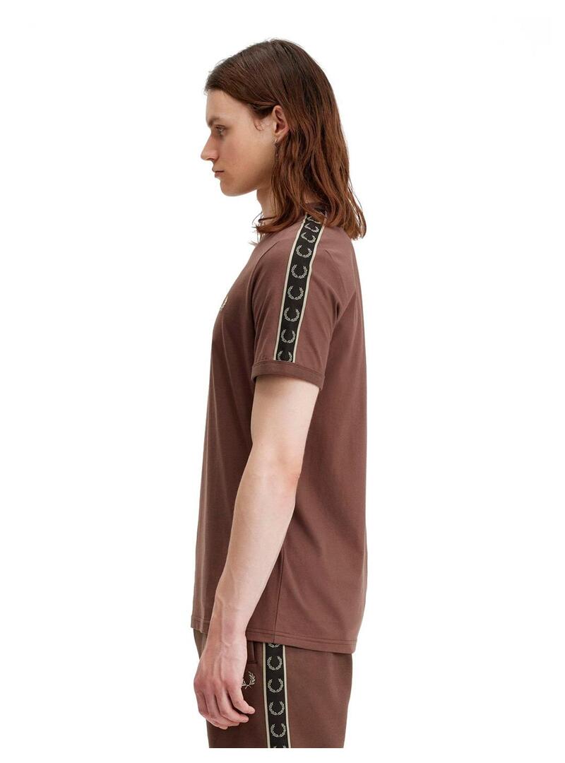 Fred Perry Ringer Camiseta Hombre Cinta Marrón