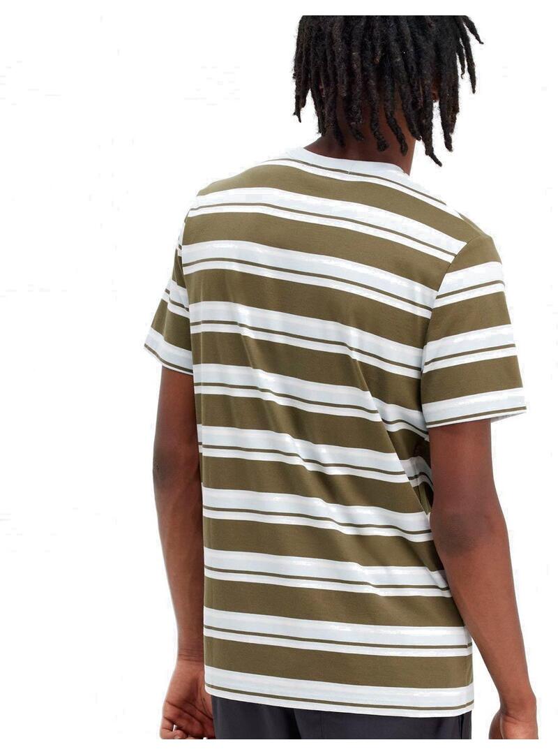 Fred Perry Camiseta Hombre Rayas Verde