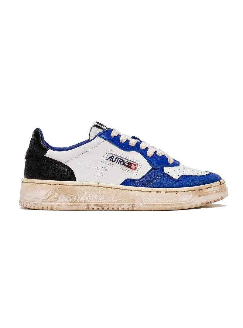 Autry Super Vintage NAVLMSV10 Zapatilla Hombre Blanca Azul