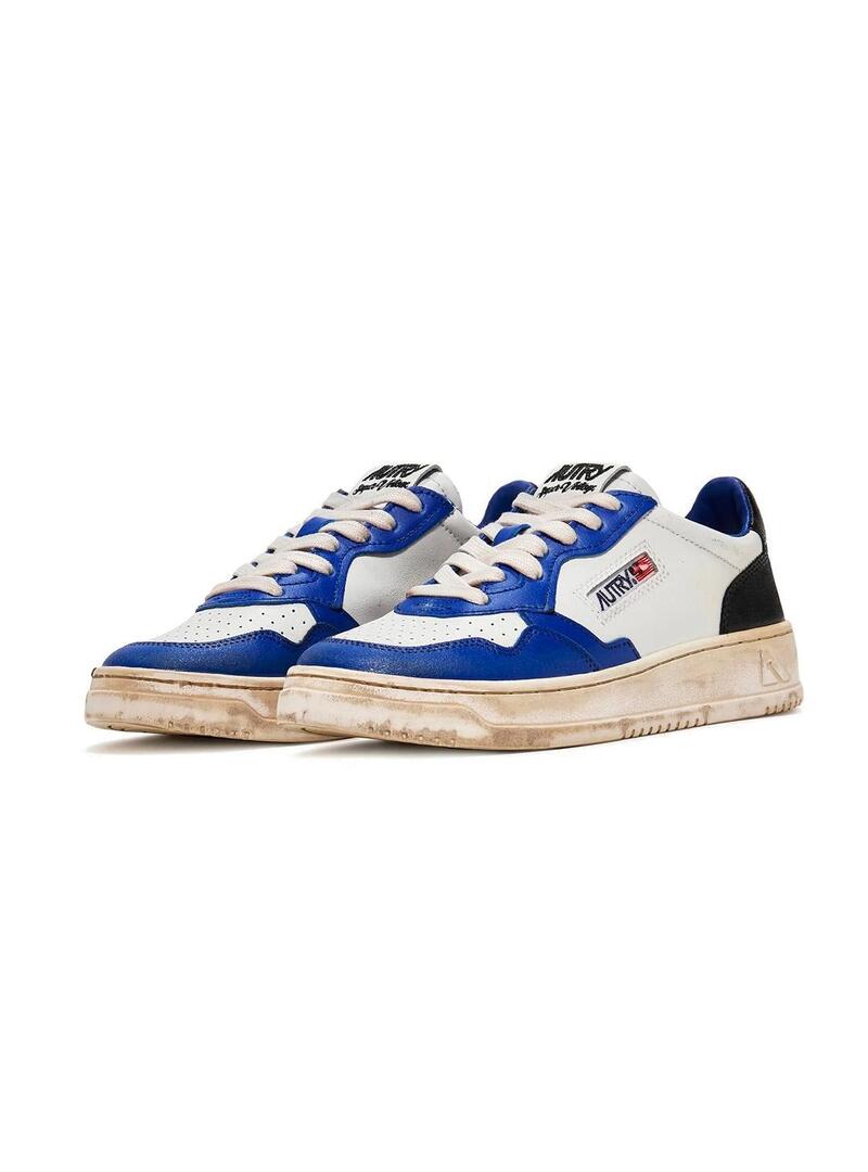 Autry Super Vintage NAVLMSV10 Zapatilla Hombre Blanca Azul