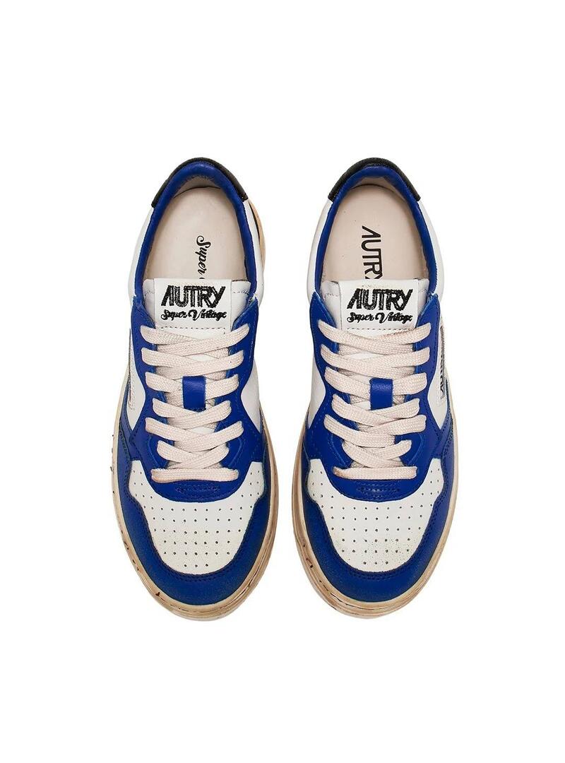 Autry Super Vintage NAVLMSV10 Zapatilla Hombre Blanca Azul