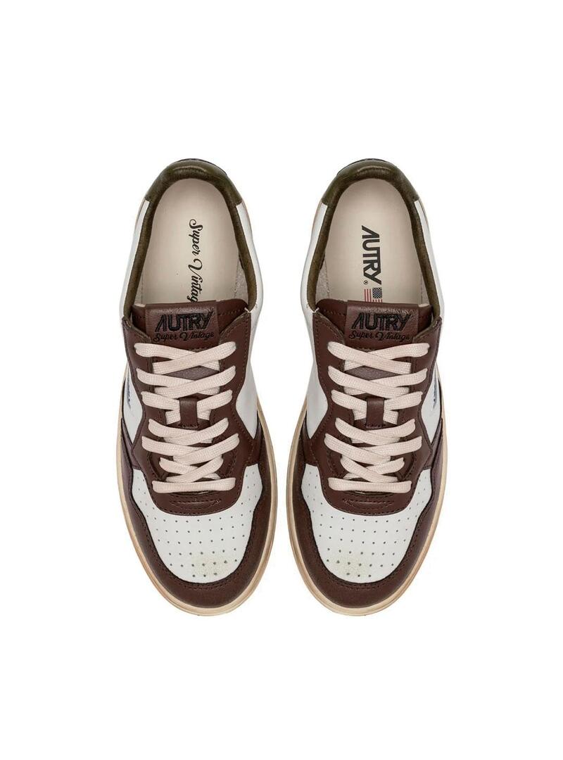 Autry Super Vintage AVLWVL03 Zapatilla Mujer Blanca Marrón