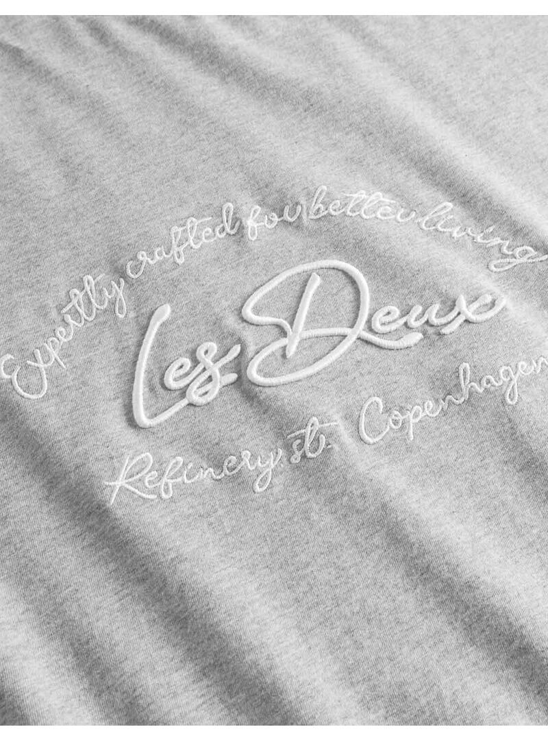 Les Deux Camden Camiseta Hombre Gris