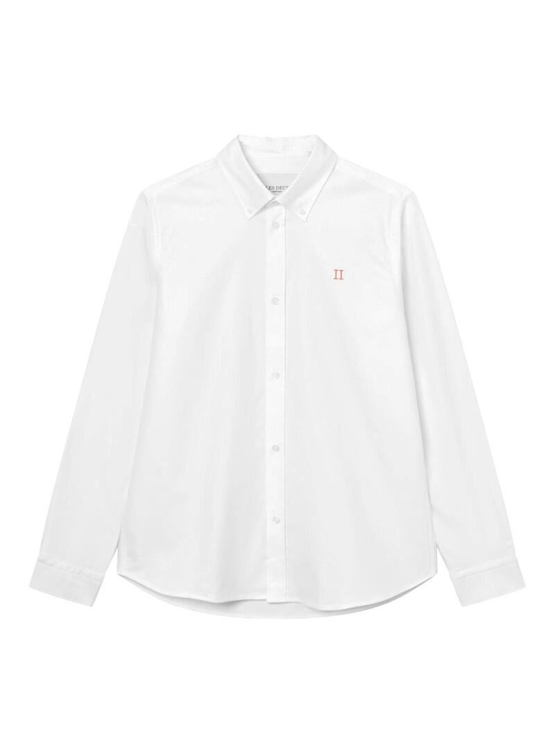 Les Deux Konrad Contrast Camisa Hombre Oxford Blanca