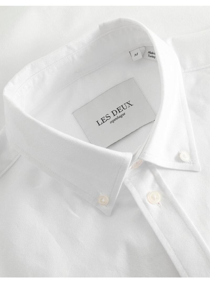 Les Deux Konrad Contrast Camisa Hombre Oxford Blanca