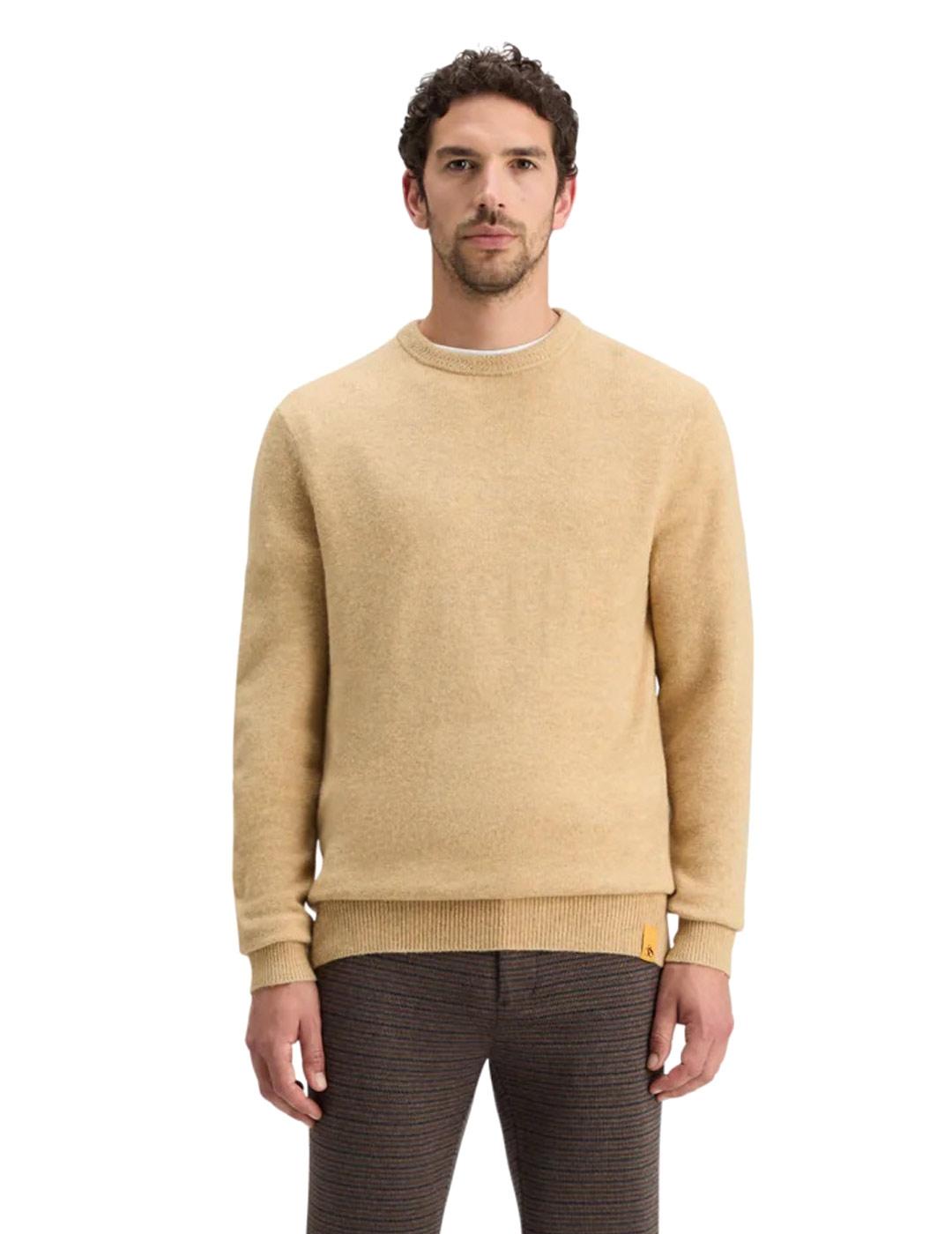 Scotch-Soda Jersey Cuello Redondo Hombre Camel