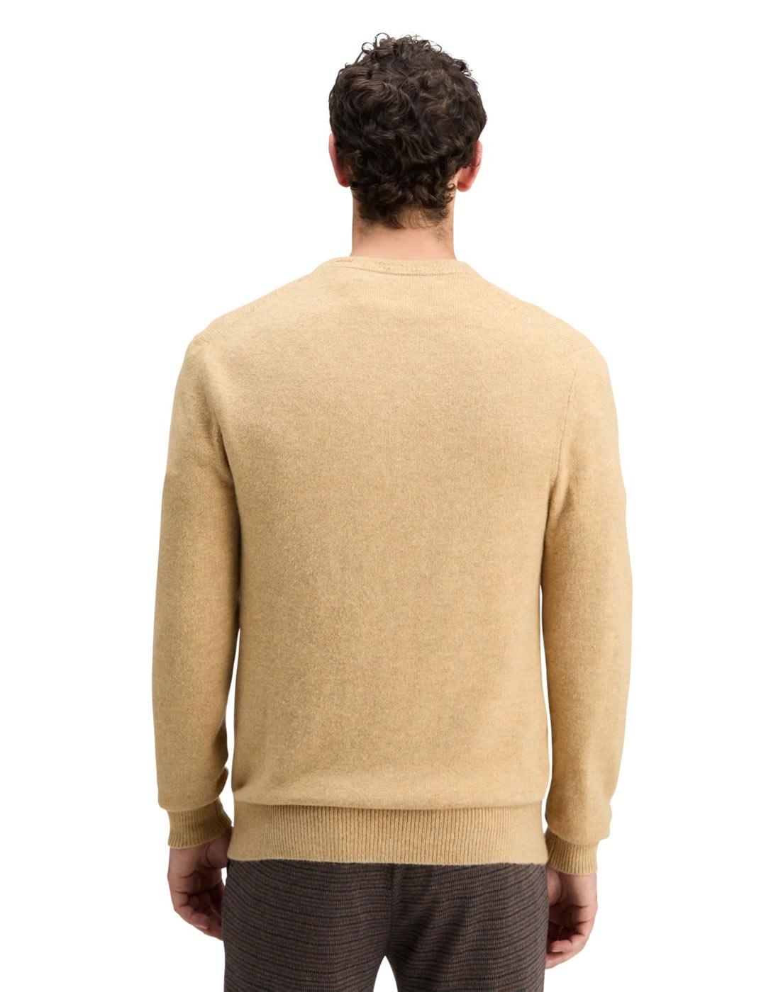 Scotch-Soda Jersey Cuello Redondo Hombre Camel