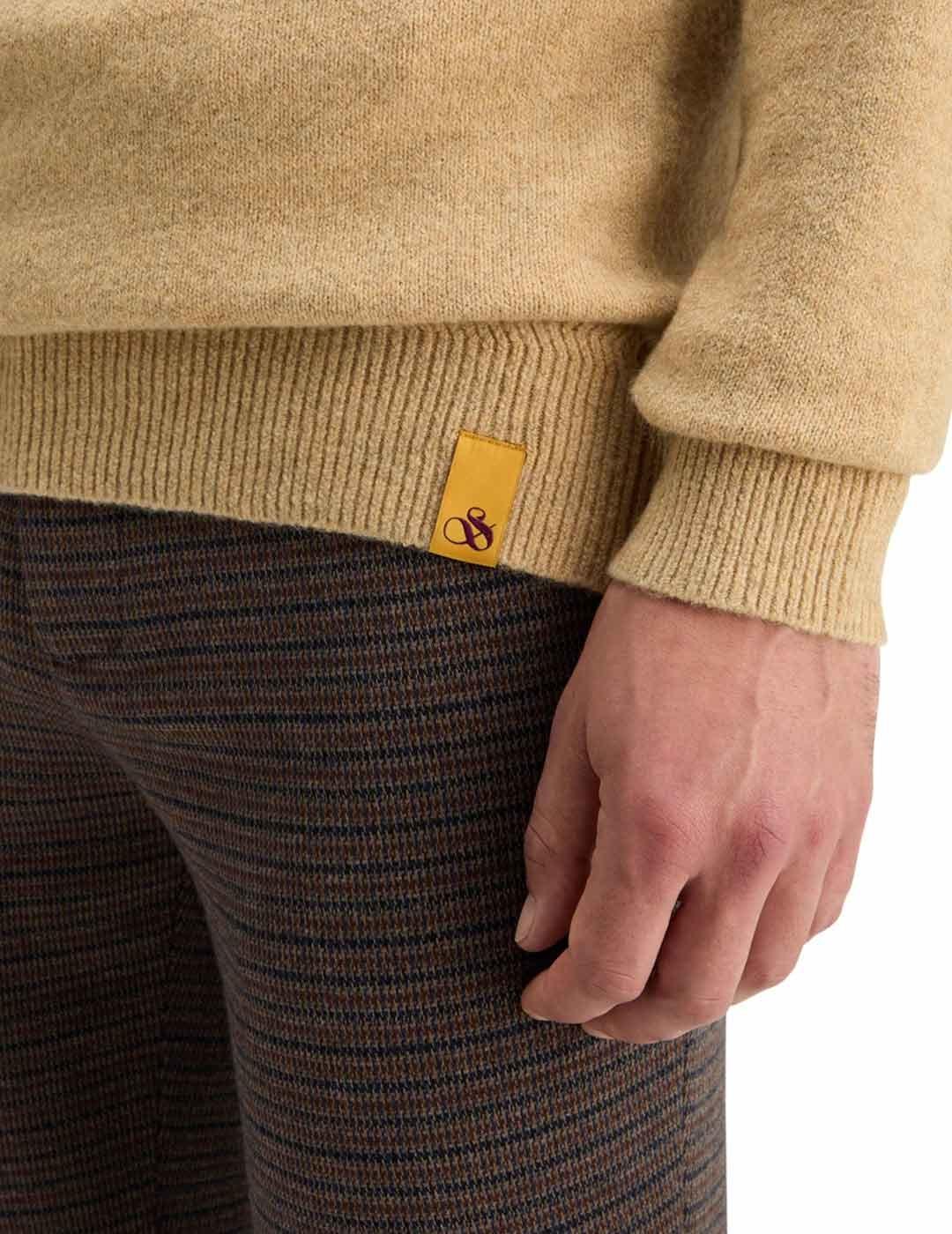 Scotch-Soda Jersey Cuello Redondo Hombre Camel