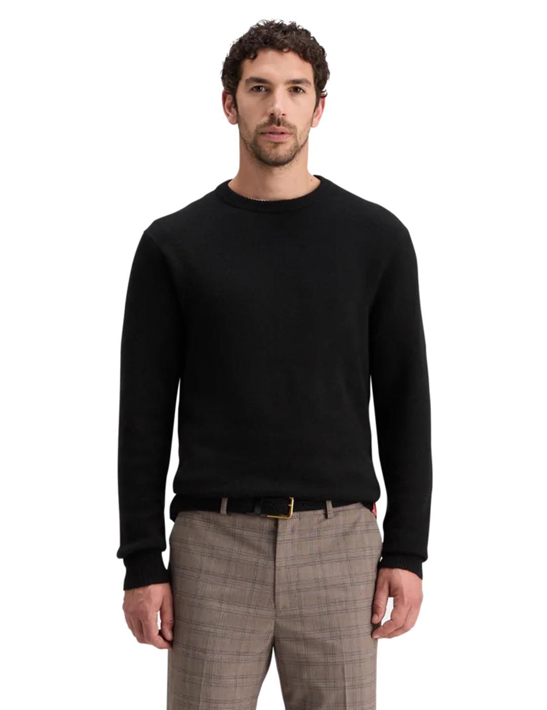 Scotch-Soda Jersey Cuello Redondo Hombre Negro