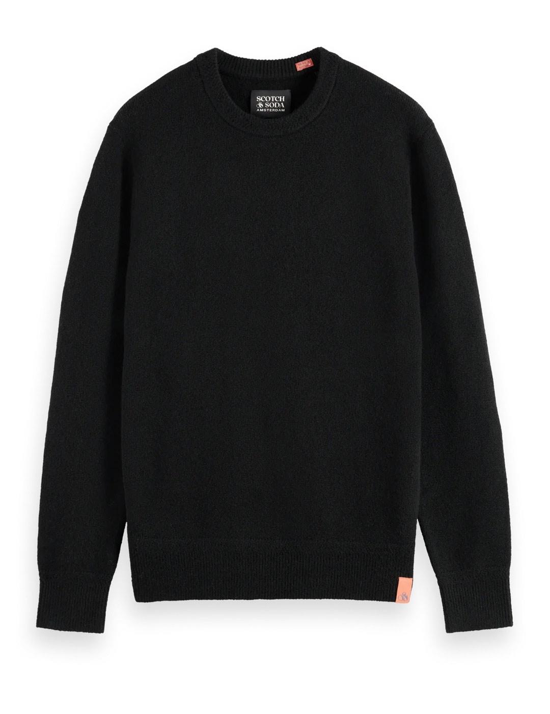 Scotch-Soda Jersey Cuello Redondo Hombre Negro