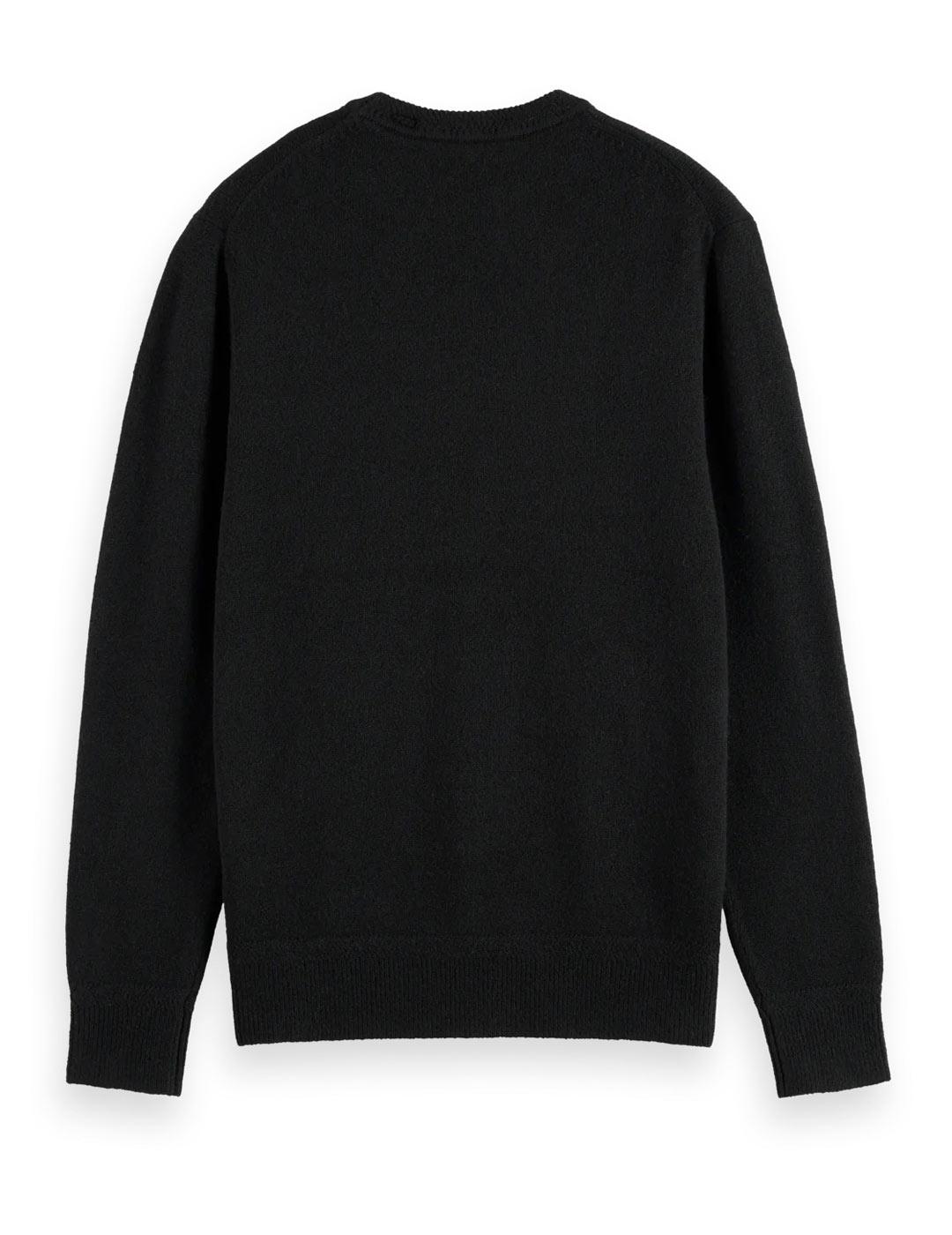 Scotch-Soda Jersey Cuello Redondo Hombre Negro