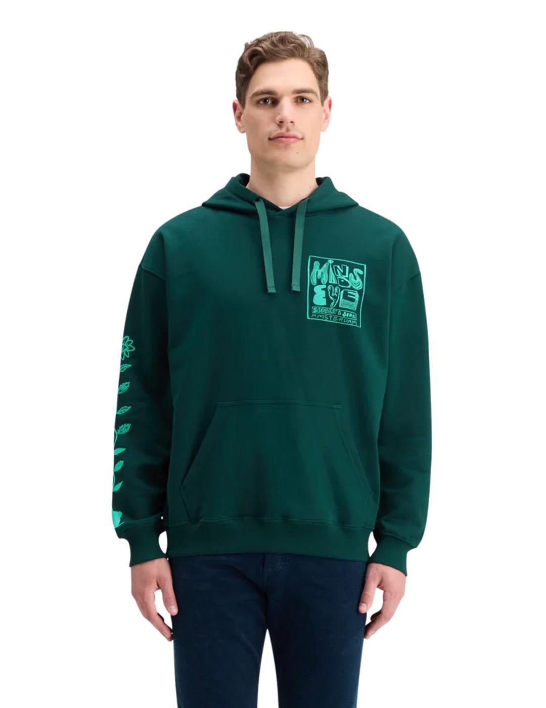 Scotch-Soda Sudadera Artwork Hombre Verde