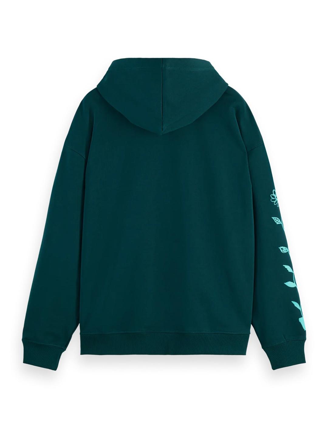 Scotch-Soda Sudadera Artwork Hombre Verde