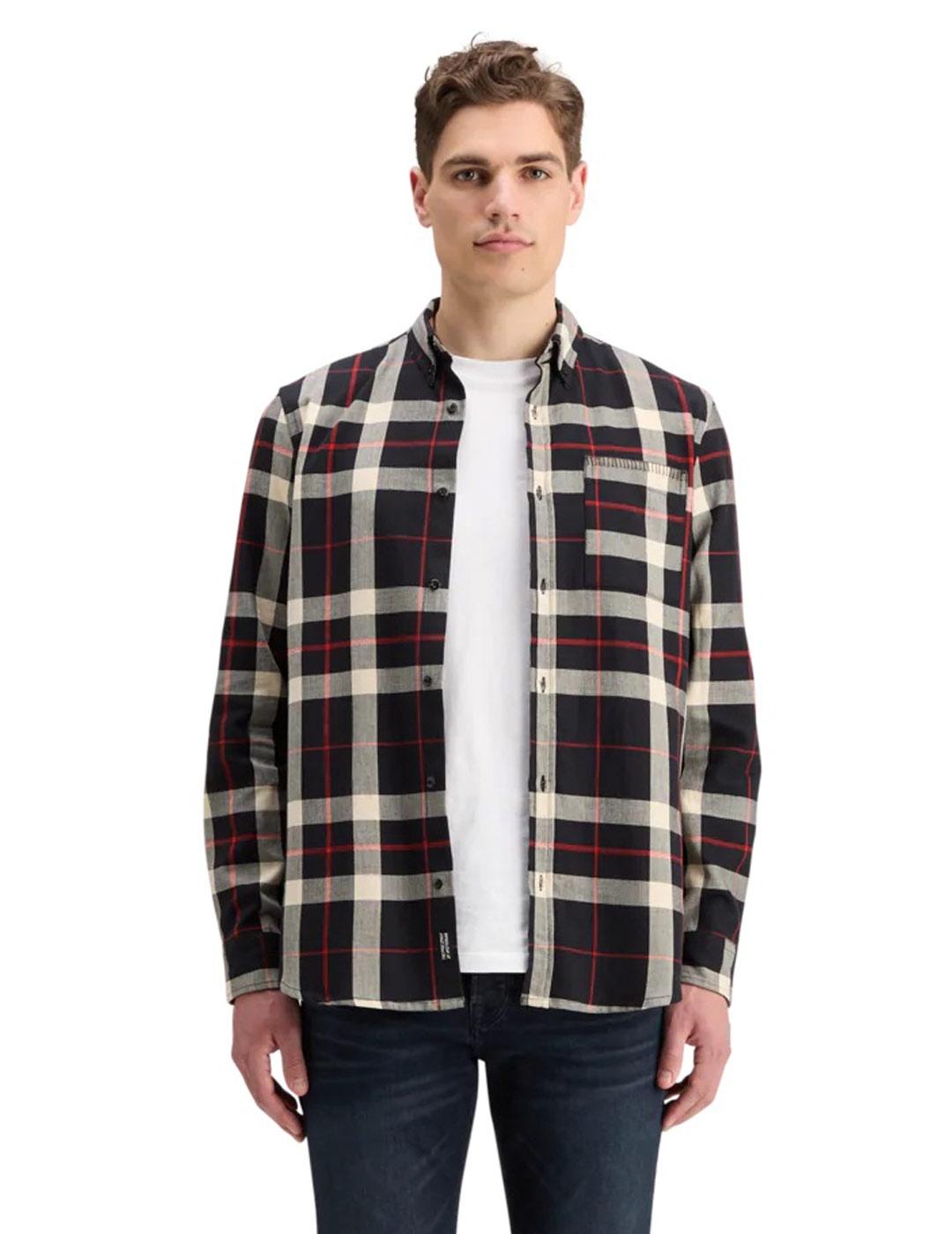 Scotch-Soda Camisa Cuadros Franela Hombre Azul Marino