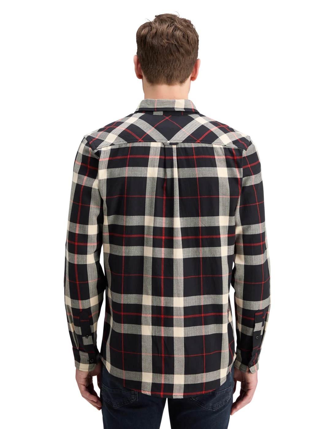 Scotch-Soda Camisa Cuadros Franela Hombre Azul Marino