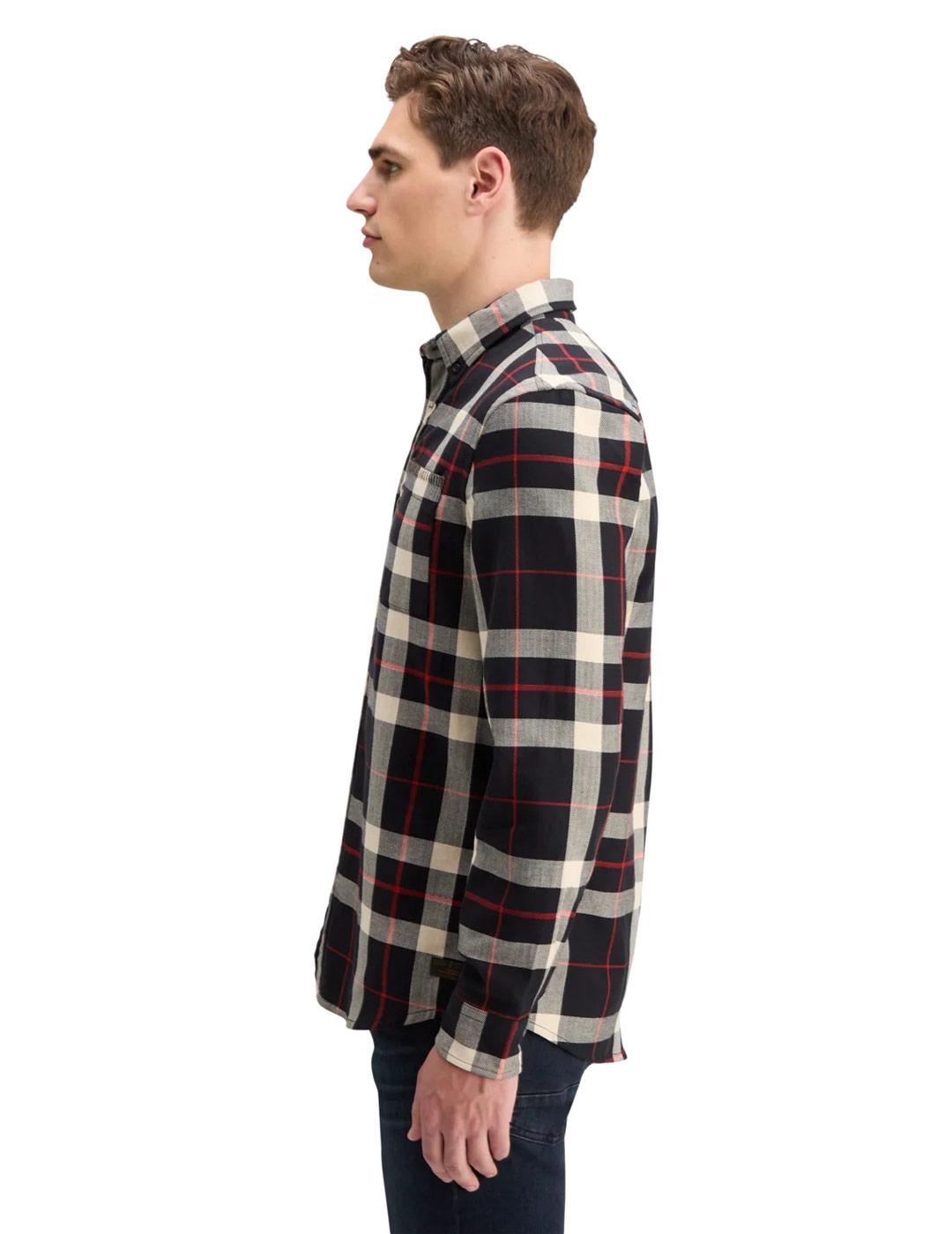 Scotch-Soda Camisa Cuadros Franela Hombre Azul Marino