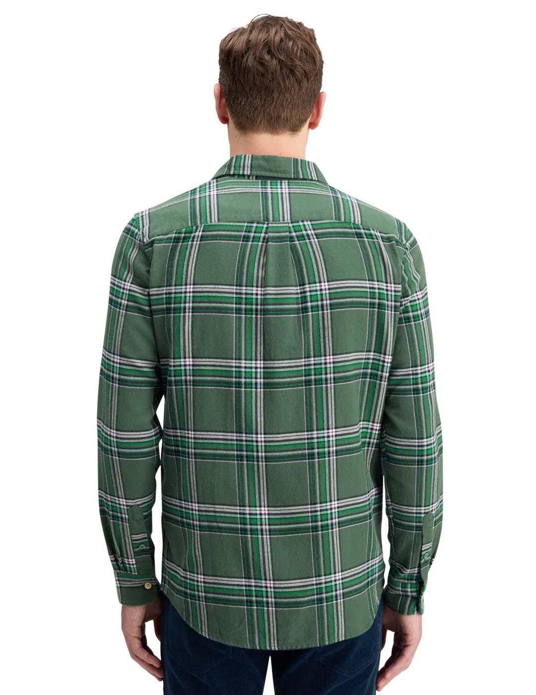 Scotch-Soda Camisa Cuadros Franela Hombre Verde