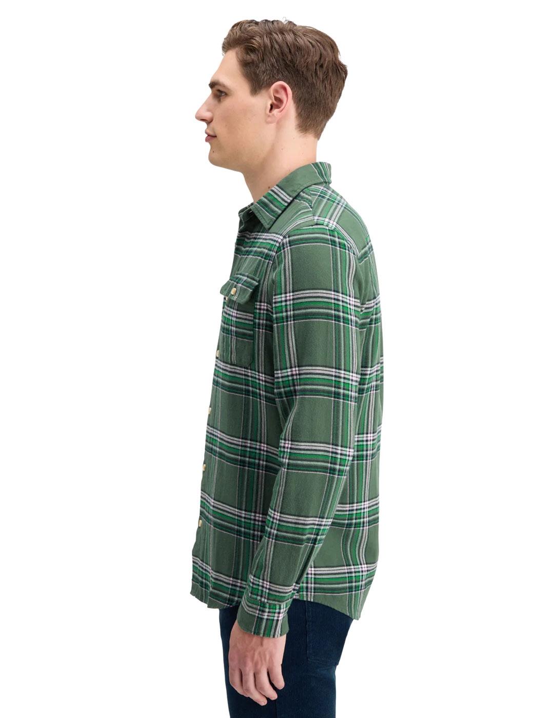 Scotch-Soda Camisa Cuadros Franela Hombre Verde