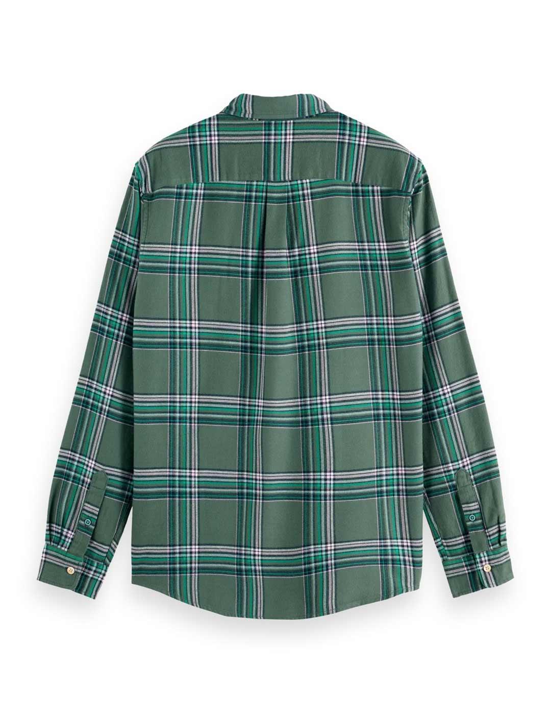 Scotch-Soda Camisa Cuadros Franela Hombre Verde