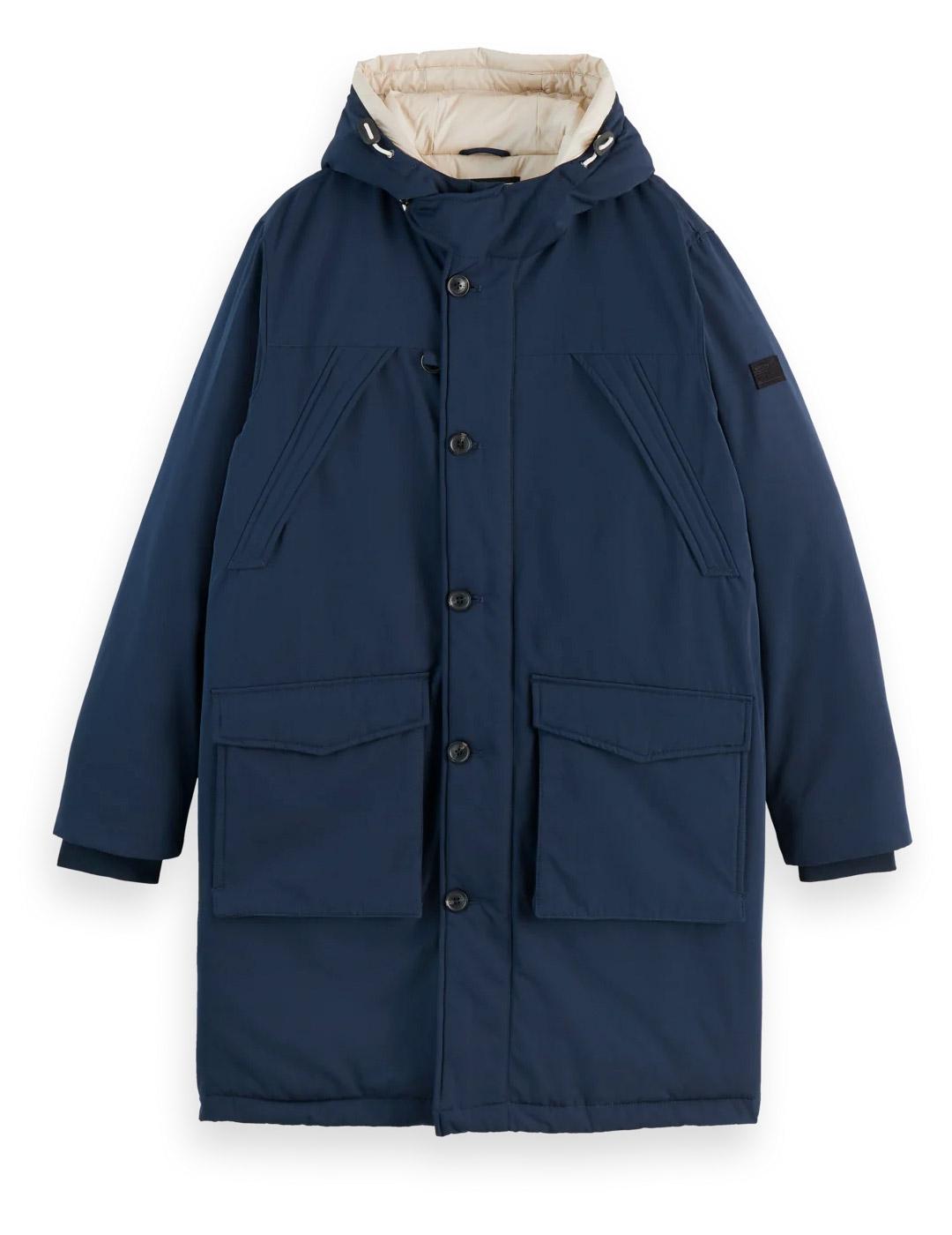 Scotch-Soda Parka Repelente Al Agua Hombre Azul Marino