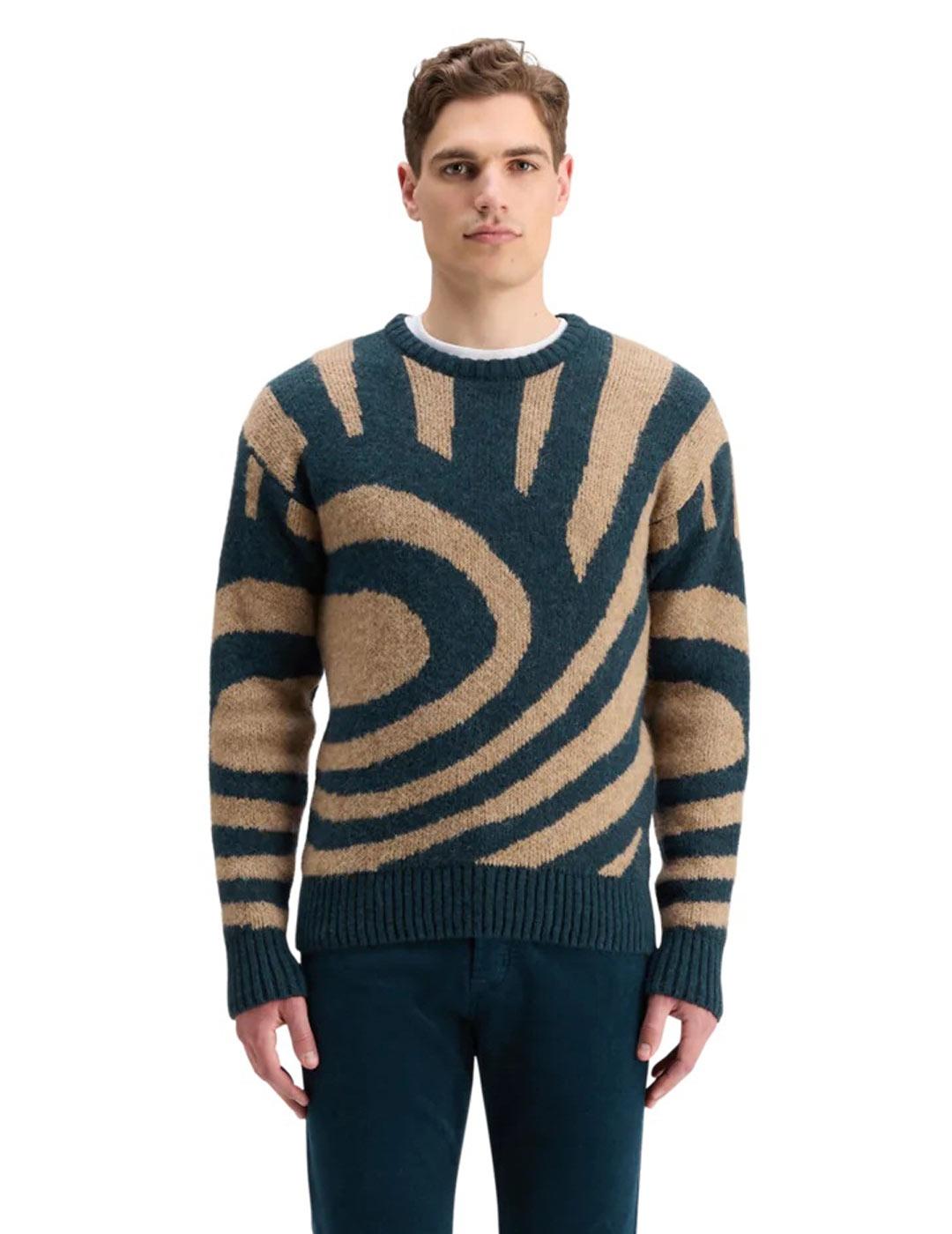 Scotch-Soda Jersey Ondas Hombre Azul