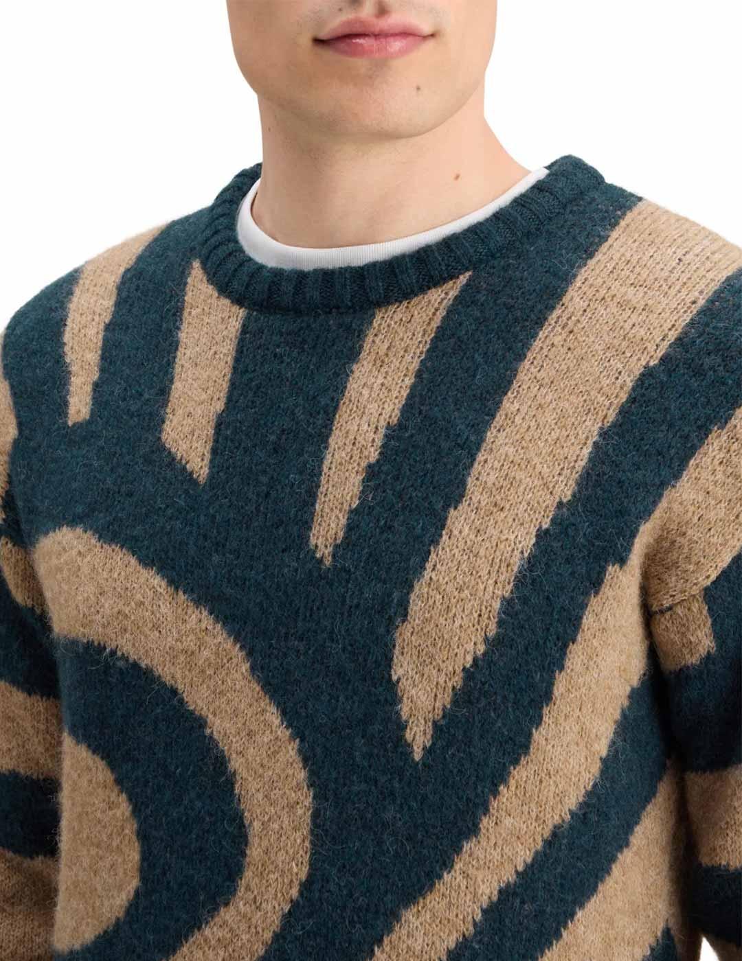 Scotch-Soda Jersey Ondas Hombre Azul