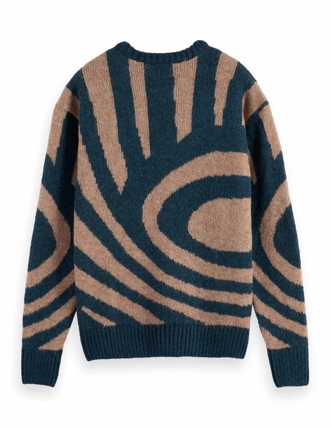 Scotch-Soda Jersey Ondas Hombre Azul