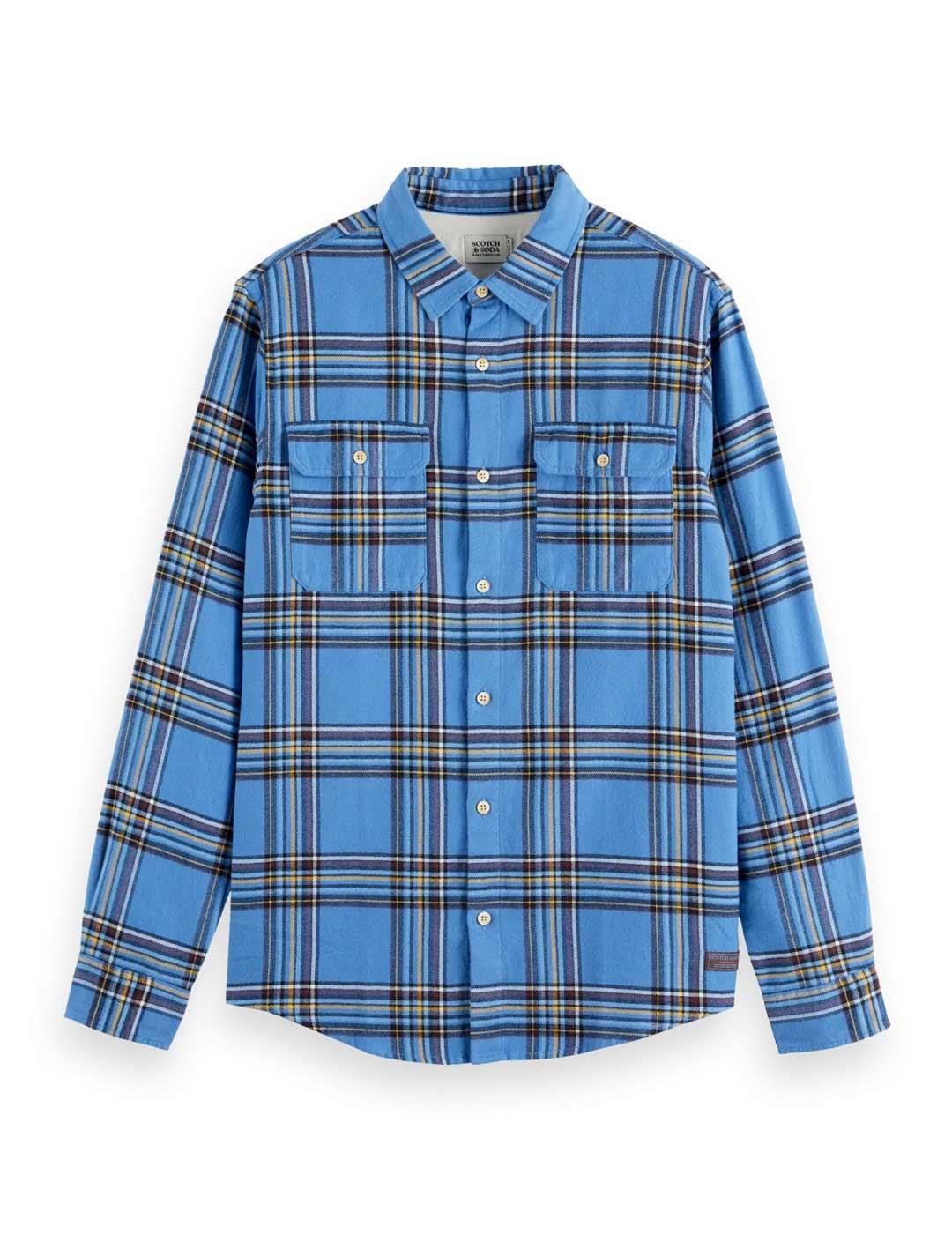 Camisa Scotch-Soda Cuadros Franela Azul