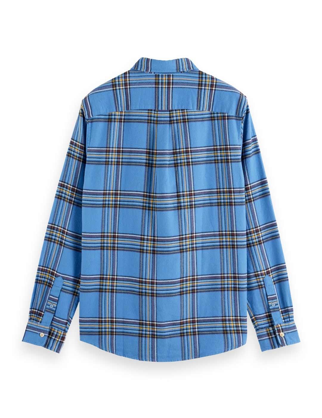 Camisa Scotch-Soda Cuadros Franela Azul