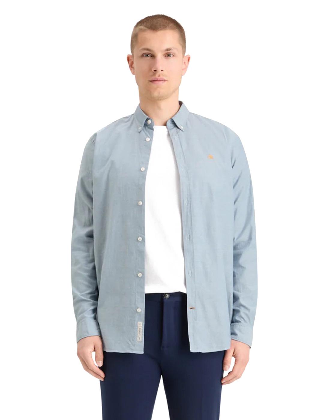 Scotch-Soda Camisa Oxford Hombre Azul Envejecido