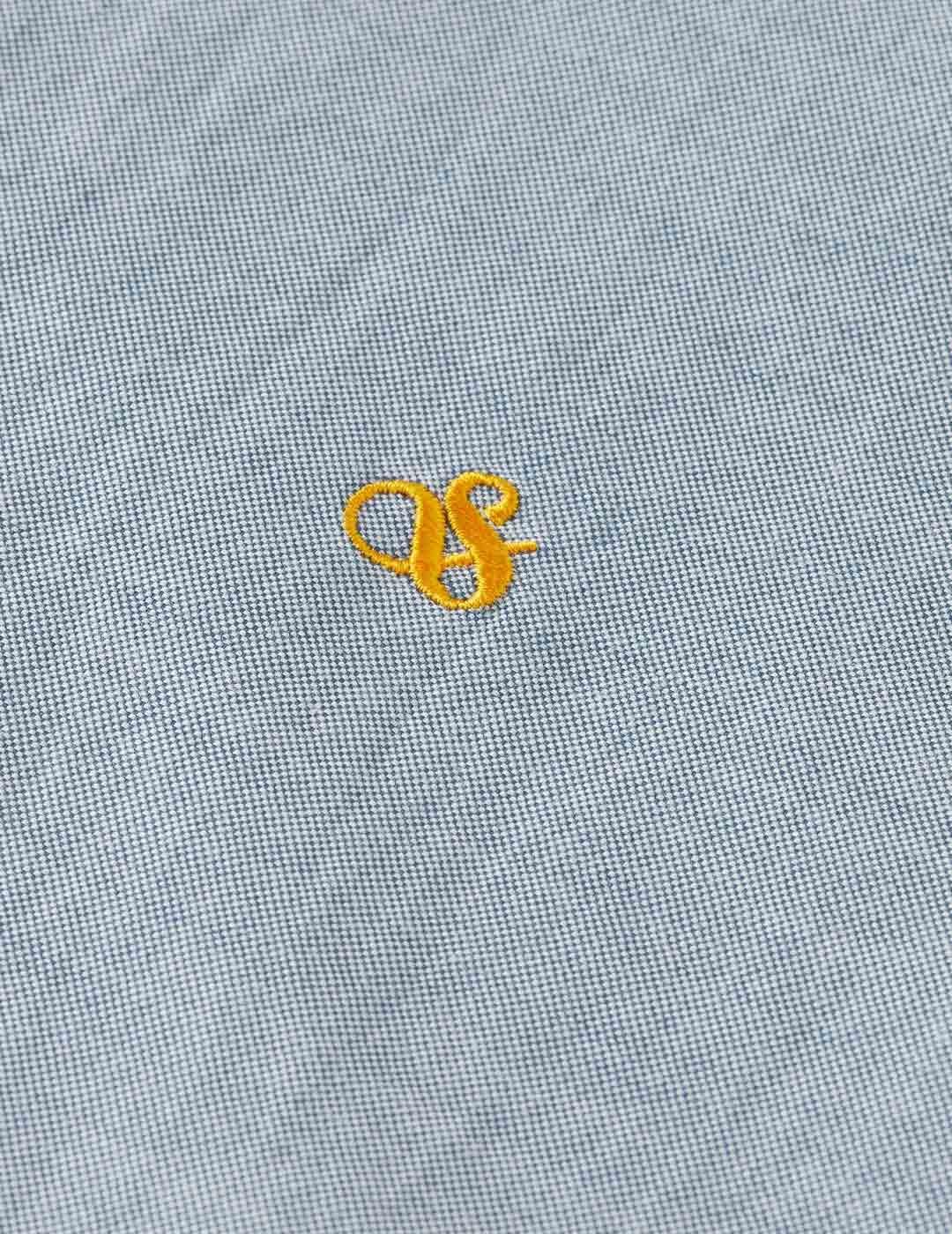 Scotch-Soda Camisa Oxford Hombre Azul Envejecido