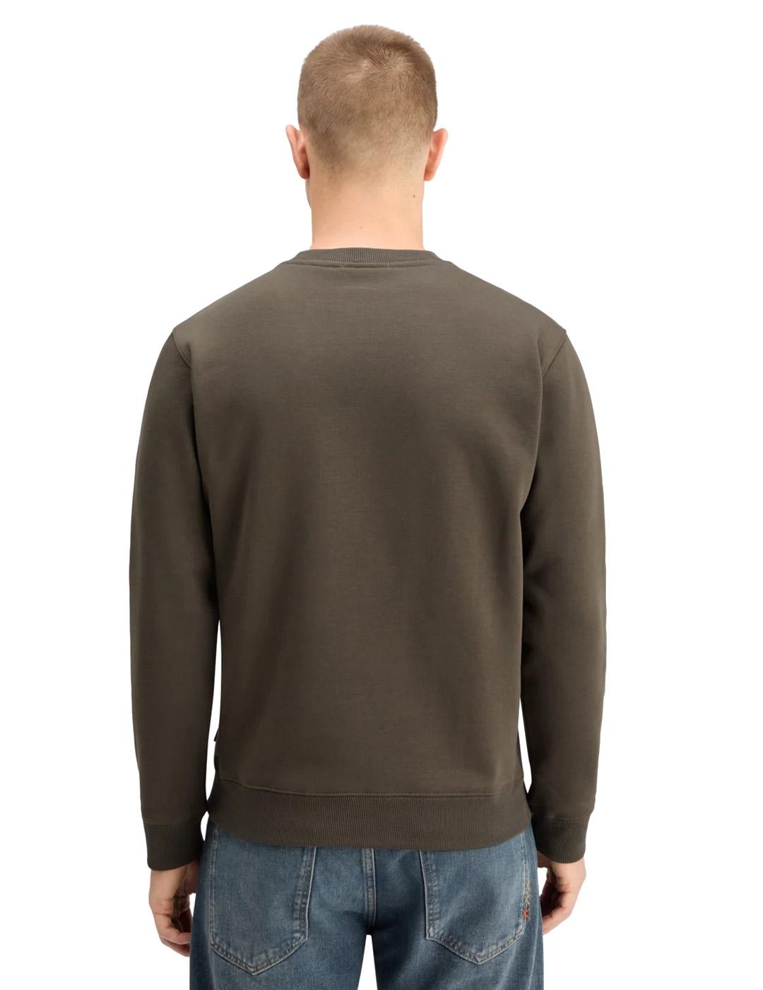 Scotch-Soda Sudadera Hombre Bordado Marrón