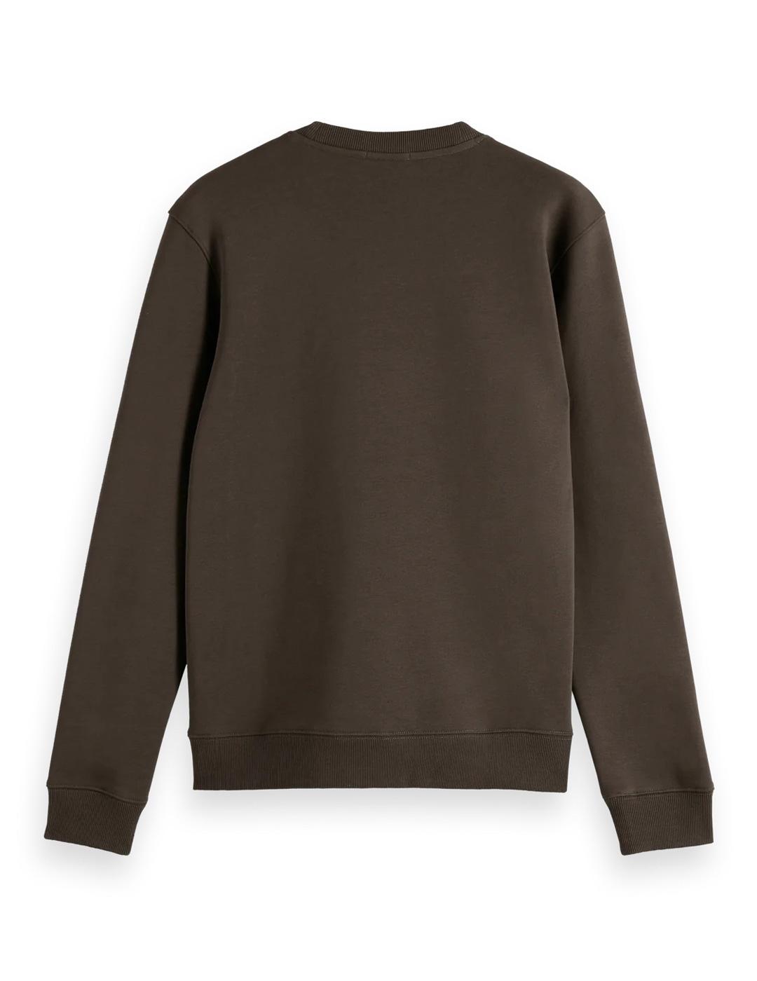 Scotch-Soda Sudadera Hombre Bordado Marrón