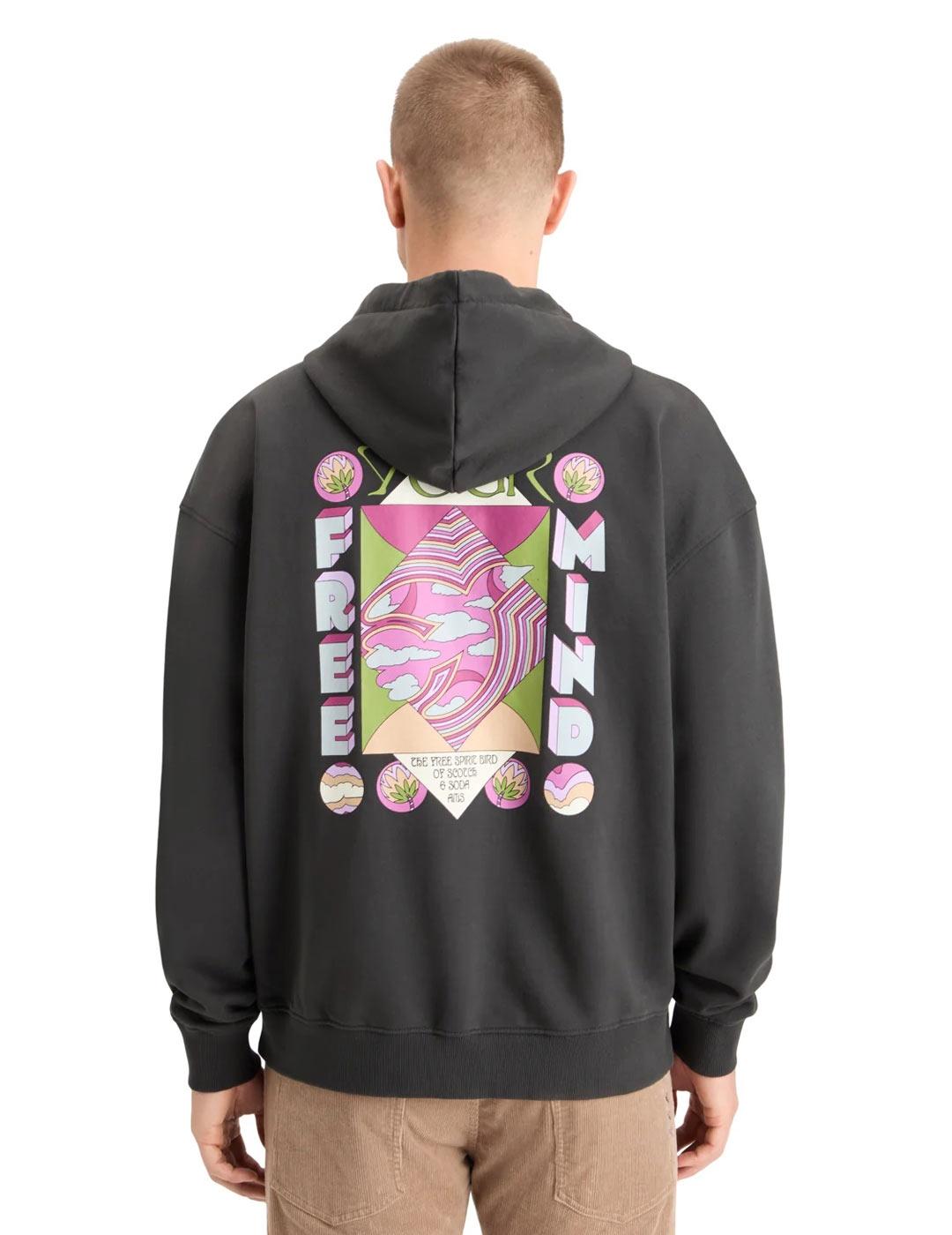 Scotch-Soda Sudadera Artwork Hombre Antracita