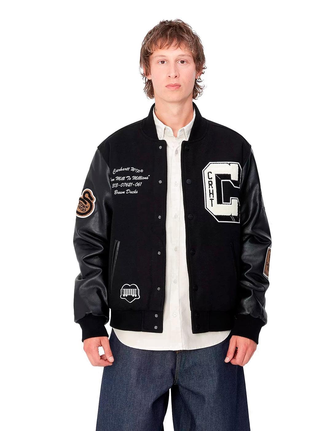 Carhartt Brown Ducks Bomber Chaqueta Hombre Negra