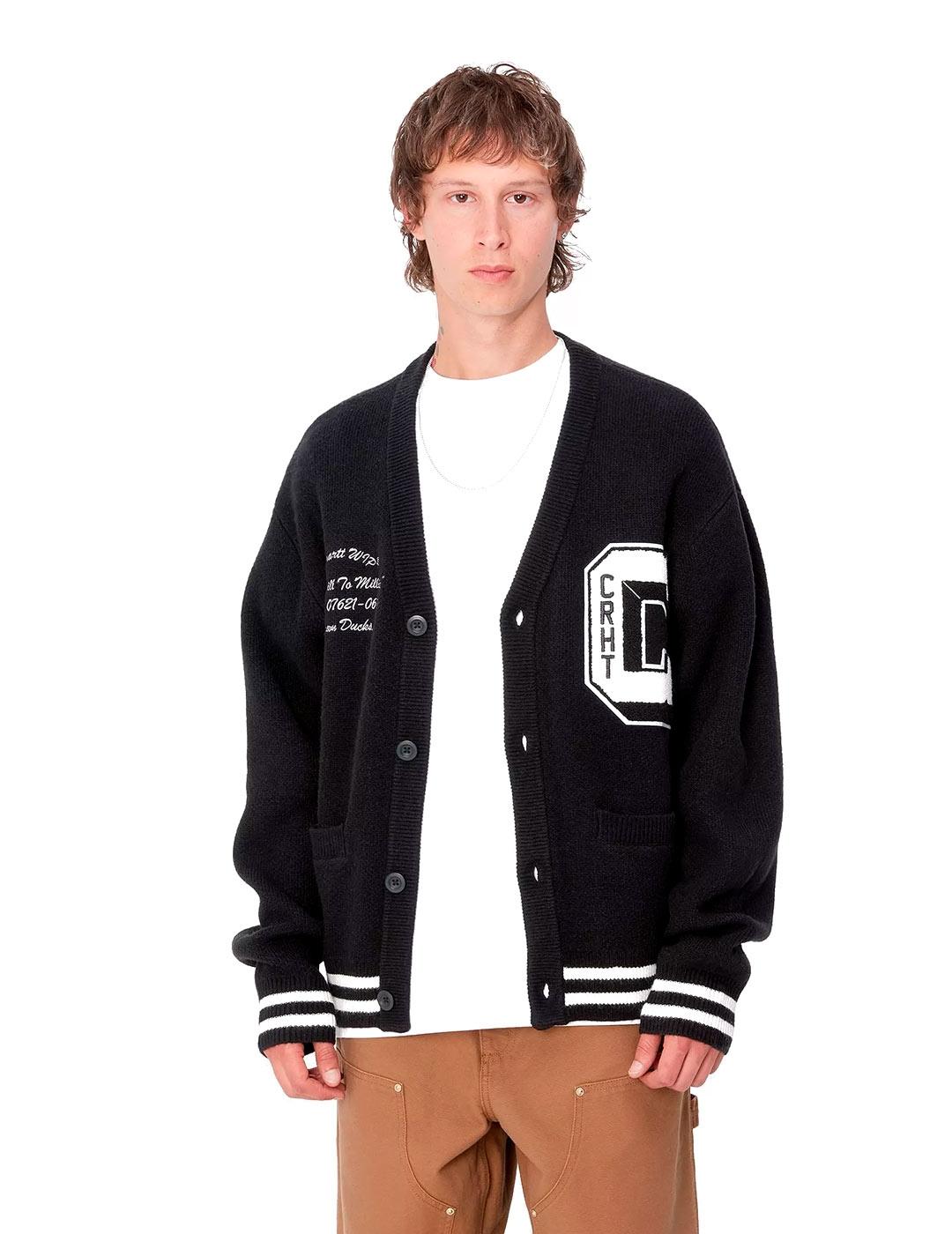 Carhartt Brown Ducks Cardigan Chaqueta Hombre Negra