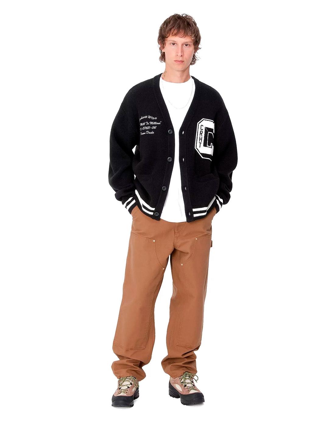 Carhartt Brown Ducks Cardigan Chaqueta Hombre Negra