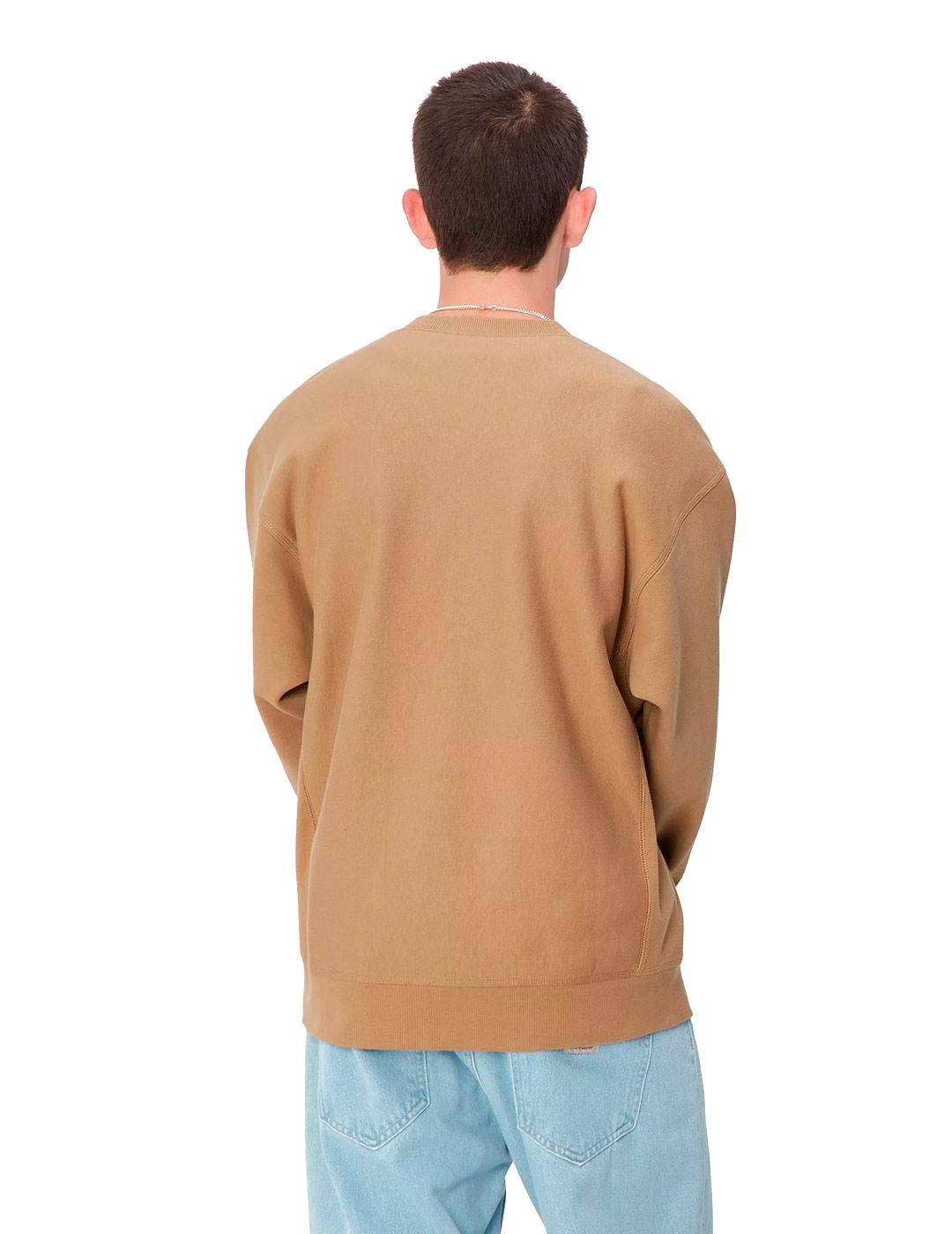Carhartt American Script Sweat Sudadera Hombre Camel