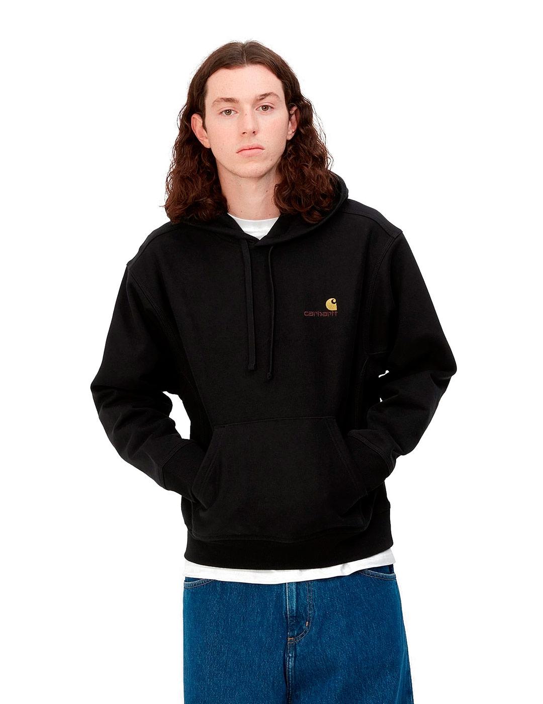 Carhartt Hooded American Script Sudadera Hombre Granate