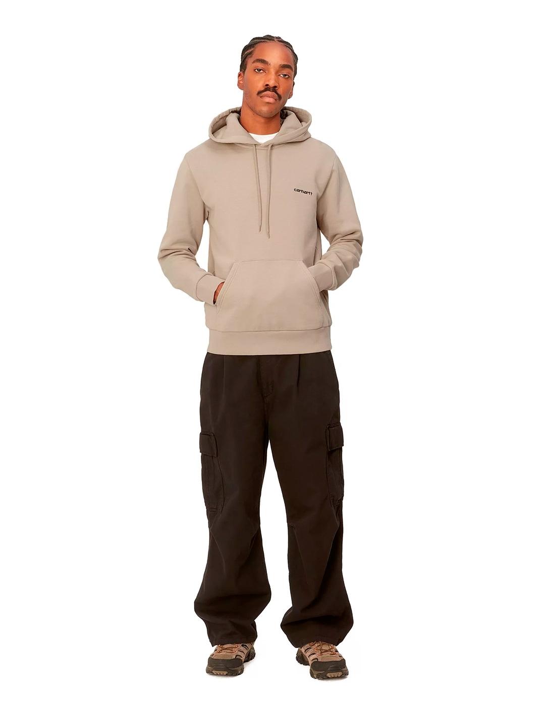 Carhartt Hooded Script Embroidery Sweat Sudadera Beige