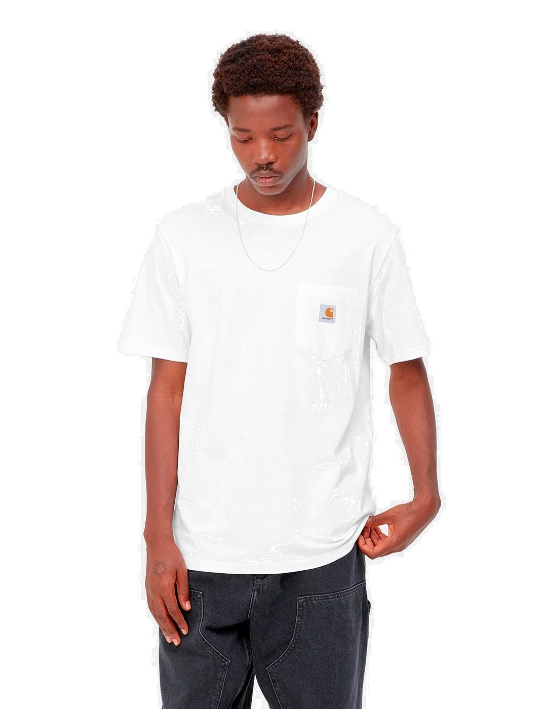 Carhartt S/S Pocket T-Shirt Camiseta Hombre Blanca