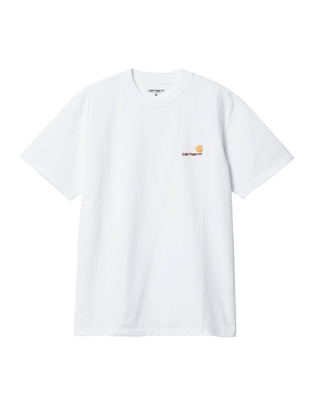 Carhartt S/S American Script Camiseta Hombre Blanca
