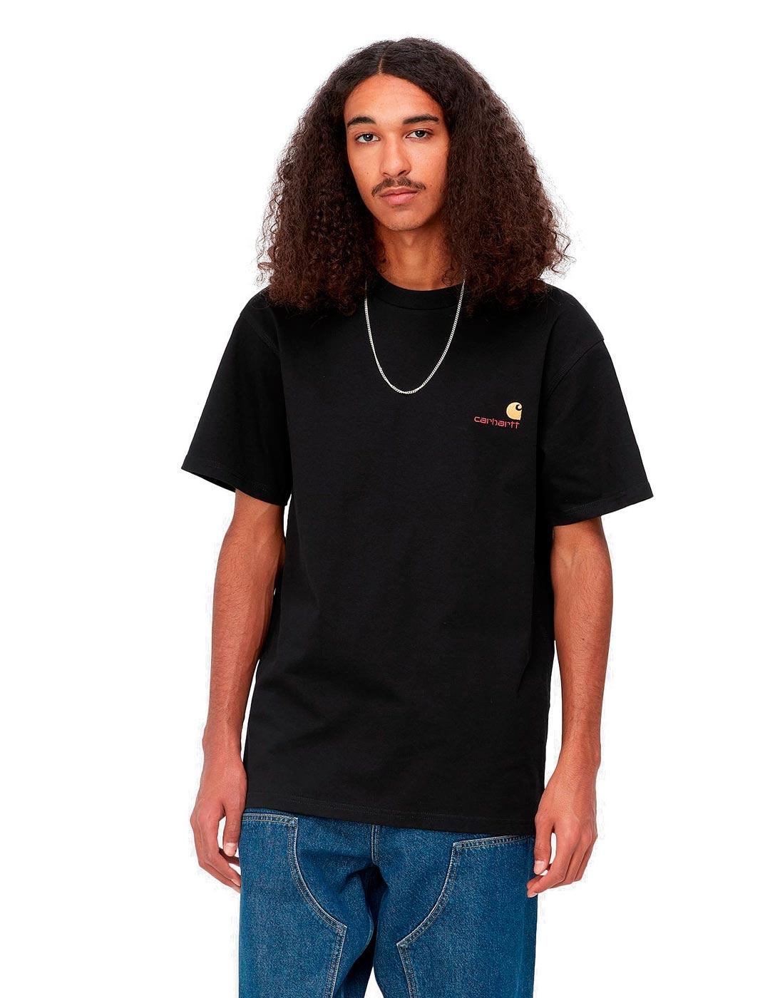 Carhartt S/S American Script Camiseta Hombre Blanca