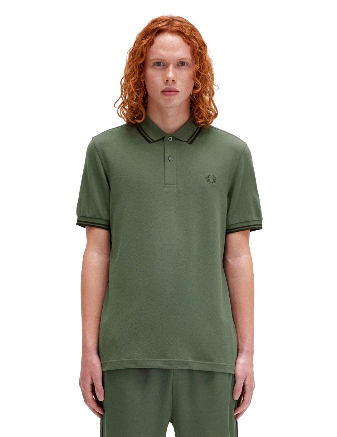 Polo Fred Perry M3600 Franjas Verde