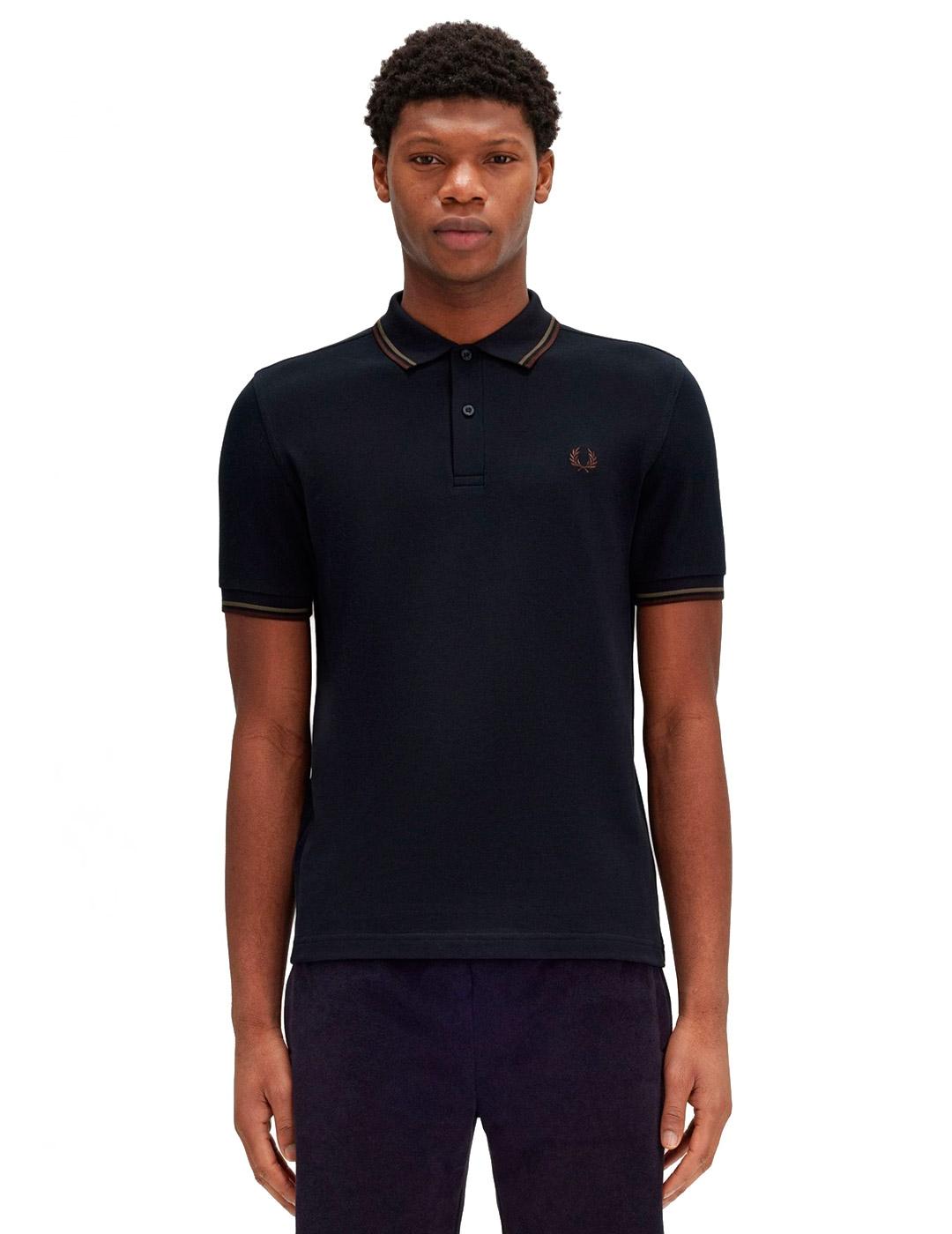 Polo Fred Perry M3600 Franjas Azul Marino