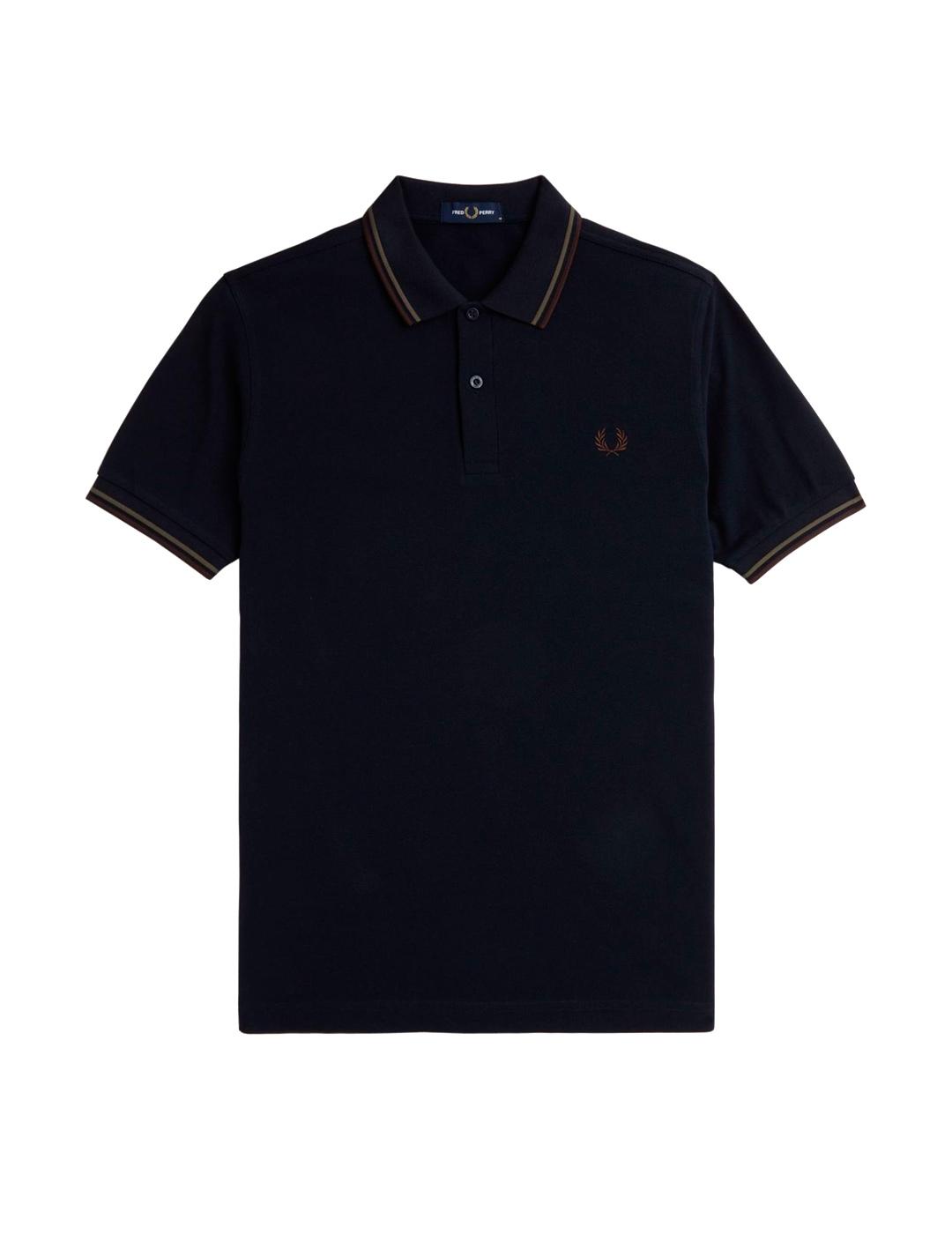 Polo Fred Perry M3600 Franjas Azul Marino