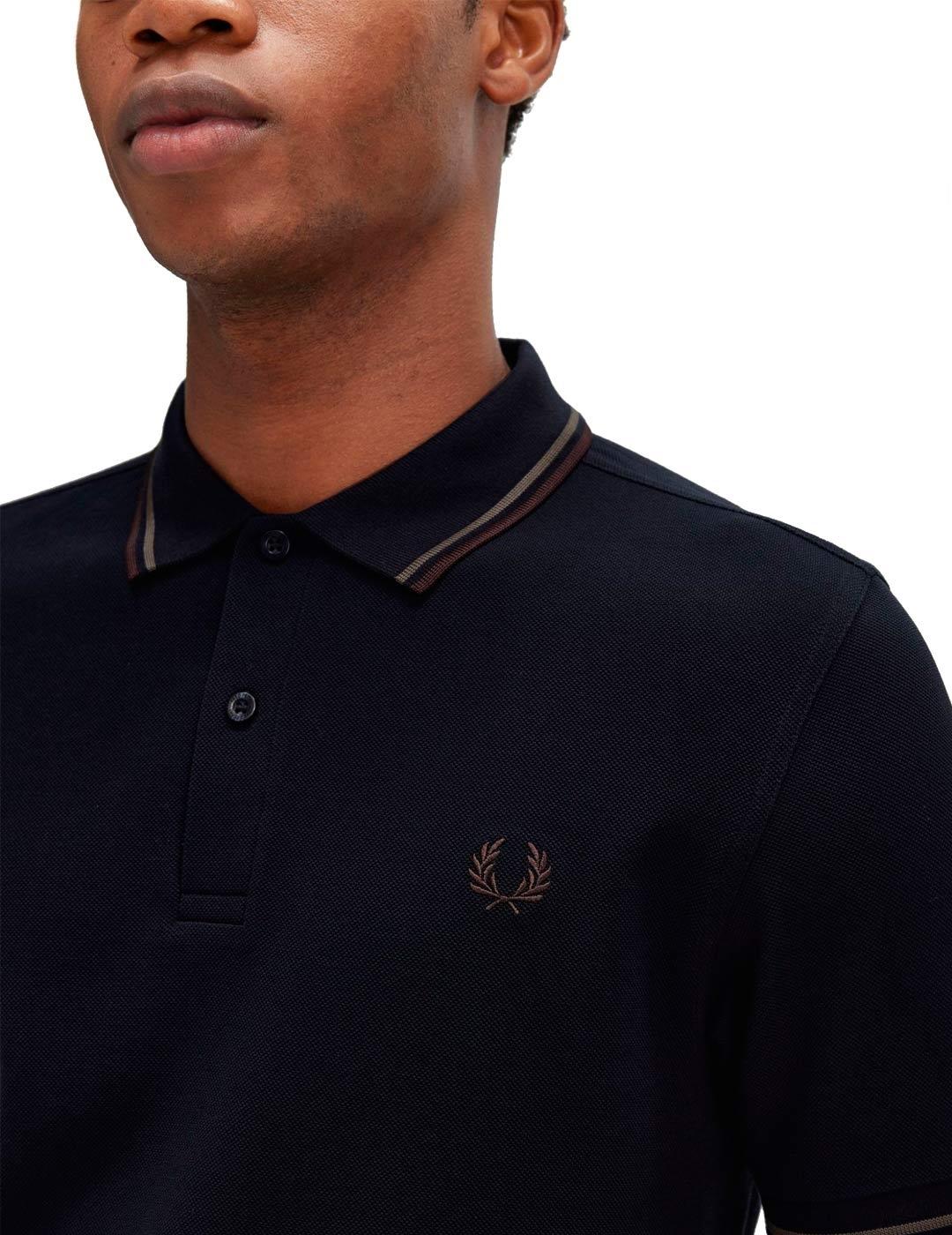 Polo Fred Perry M3600 Franjas Azul Marino